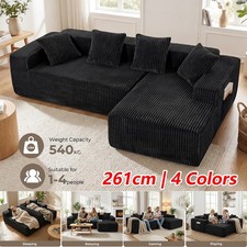 Convertible L-Shaped Universal Modular Corner Sofa Bed JUMBO CORD with Storage 