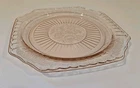 Vintage Anchor Hock depression Glass Pink Mayfair Open Rose Dinner Plate 9 1/2