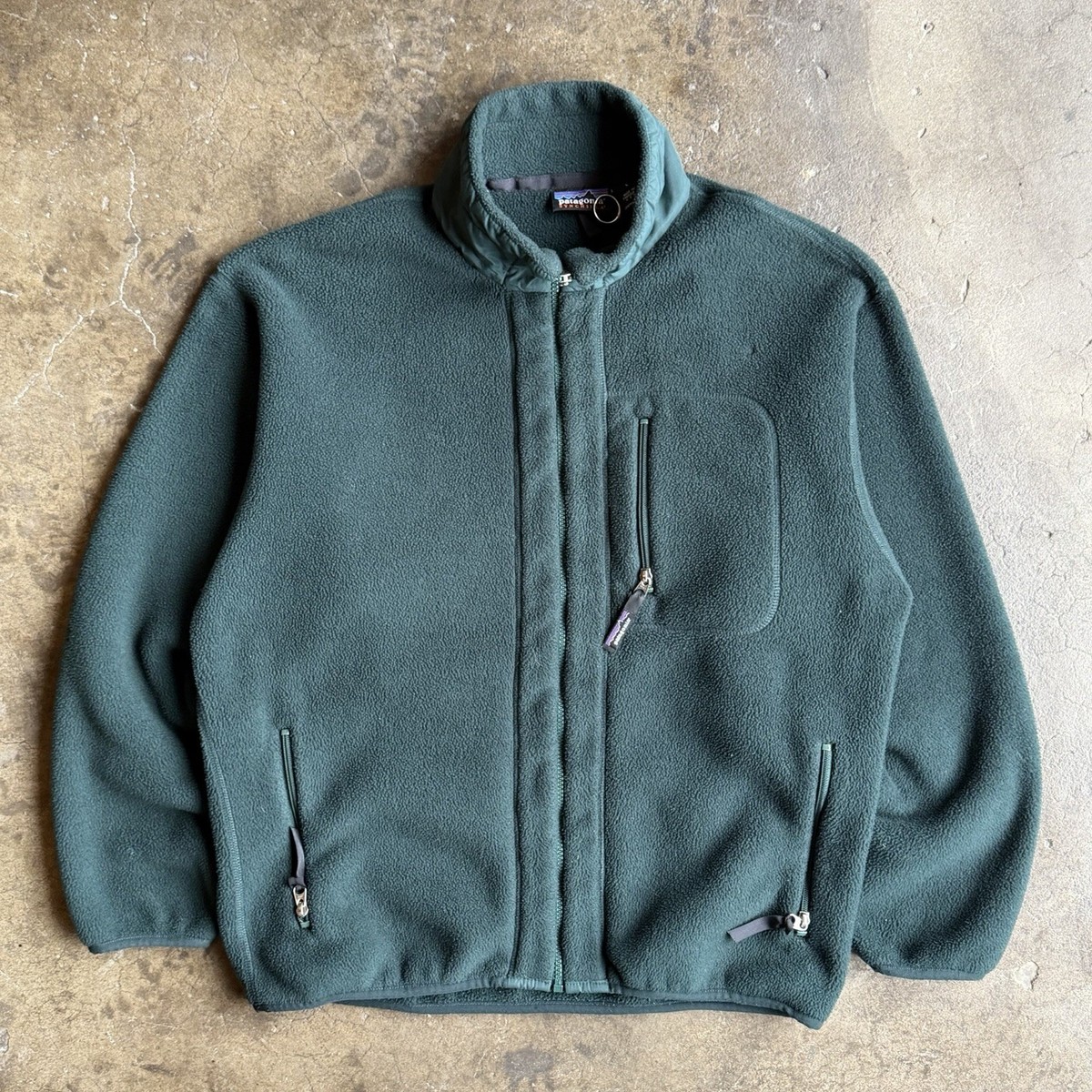 Vintage 90s Patagonia Synchilla Fleece Jacket Mens L Green Full