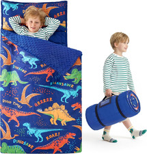 Toddler Sleeping Bag for Kids 55''X30'' Nap Mat with Removable Pillow and Minky