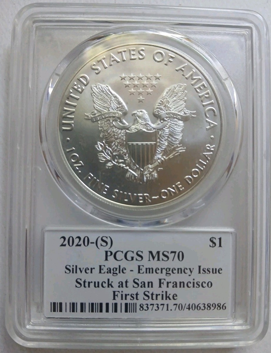 2020 S Silver American Eagle MS70 PCGS (First Strike Black Label