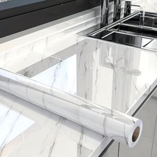 Glossy Marble Contact Paper White Peel and Stick Wallpaper Marble Wallpaper Self
