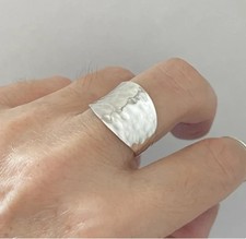 Solid 925 Sterling Silver Band Statement Ring Concave Handmade Ring All Size