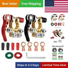 2Pcs Car Battery Terminal Connectors, Top Post, Quick Release Disconnect, SAE/JI