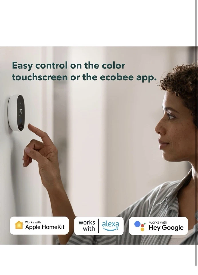New- Ecobee Smart Thermostat Essential Learning Programmable Thermostat - Image 3 of 4