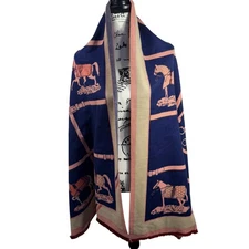 Unbranded Pashmina-Style Horse & Equestrian Scarf Shawl – Oversized 74" x 23.5"