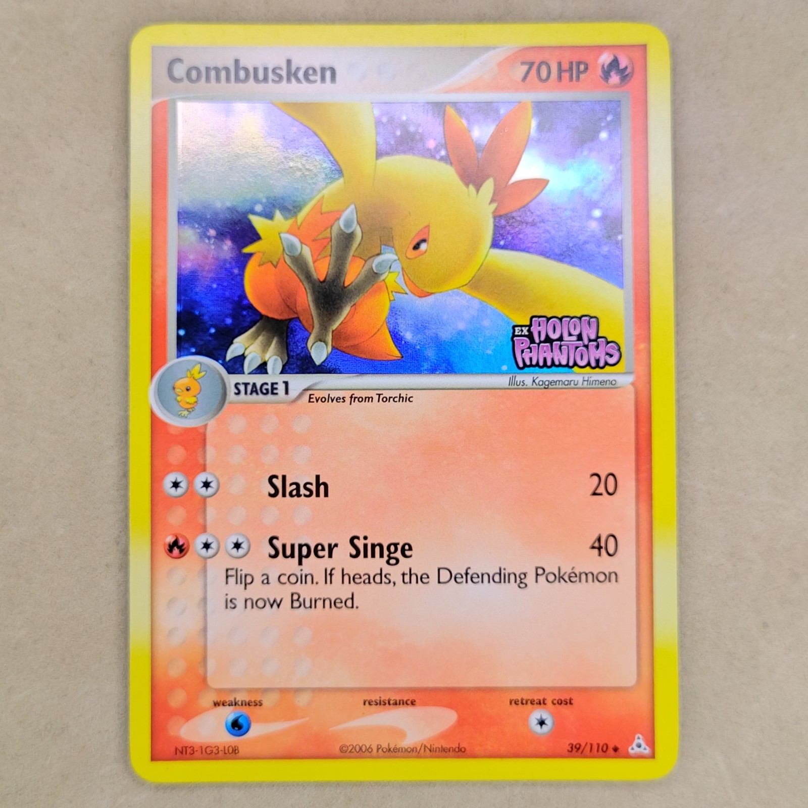 Near Mint NM Pokemon EX Holon Phantoms Combusken #39/110 Reverse Holo Stamped