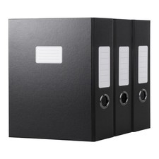 3-Pack Black Storage File Boxes Document File Folder A4 Archives Cases