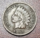 1908-S Indian Head Cent VF Very Fine Orig. Toning Semi-Key IHC IHP Penny Coin