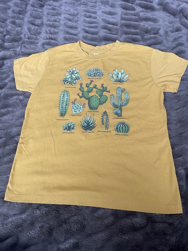 Yellow Cactus Graphic Short Sleeve T-Shirt