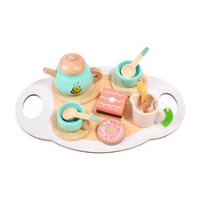 Wooden Tea Party Set Princess Tea Party Time Portable Afternoon Tea Set Pretend