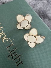 NEW HOPE & LIGHT HANDCRAFTED CREAM ENAMELLED EARRINGS BY TRAFFICKING SURVIVORS