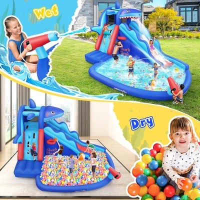 Shark Blast Adventure Water Slide with Pool/Climbing Wall/Slides/Backyard Water~