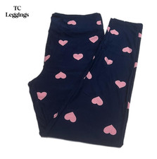 TC LuLaRoe  PINK HEARTS PATTERN  Leggings; SIZES 12-18 Tall  Curvy