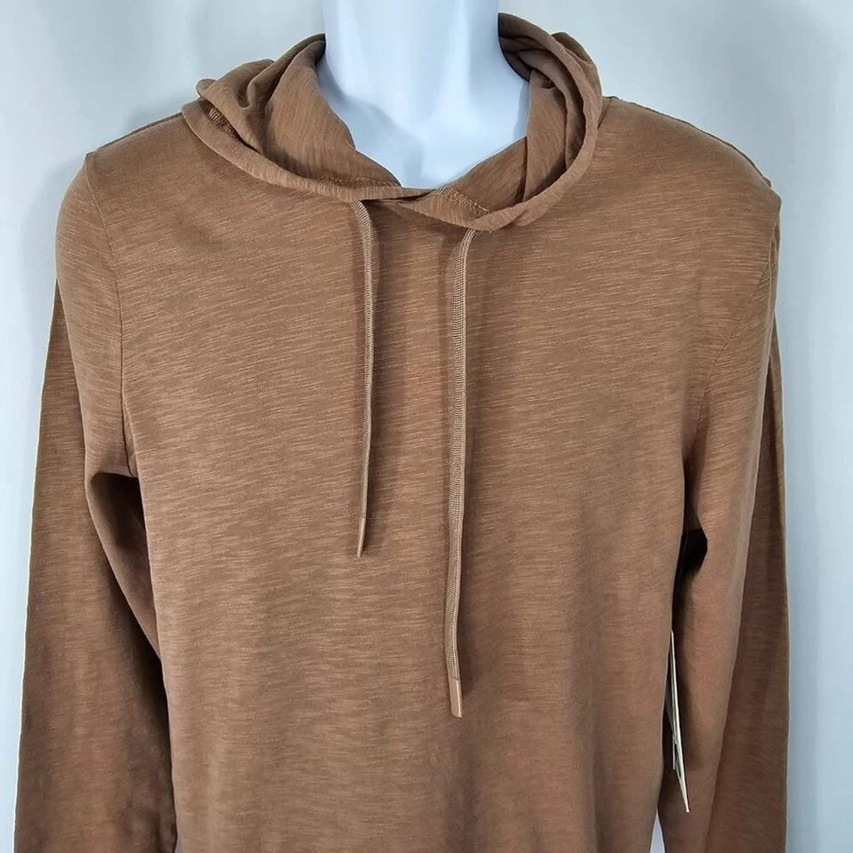 Threads 4 Thought Men's Tan Organic Cotton Long Sleeve Hooded T-Shirt Size S NWT - Image 3 of 4