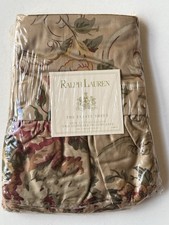 RARE NEW RALPH LAUREN Guinevere PAIR Standard PILLOWCASES Medieval Floral Tan