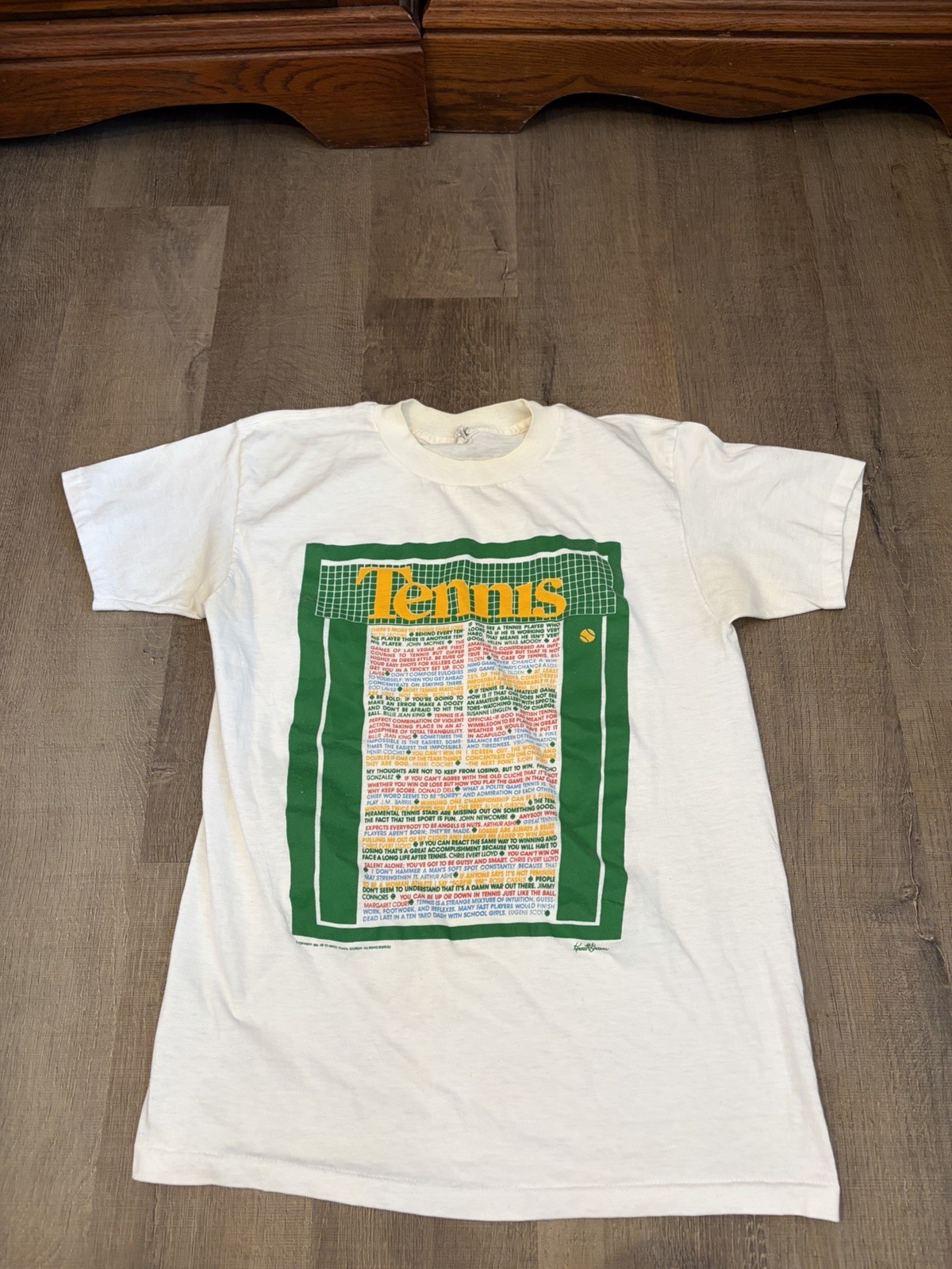 Vintage 1985 Tennis Tshirt Single Stitch