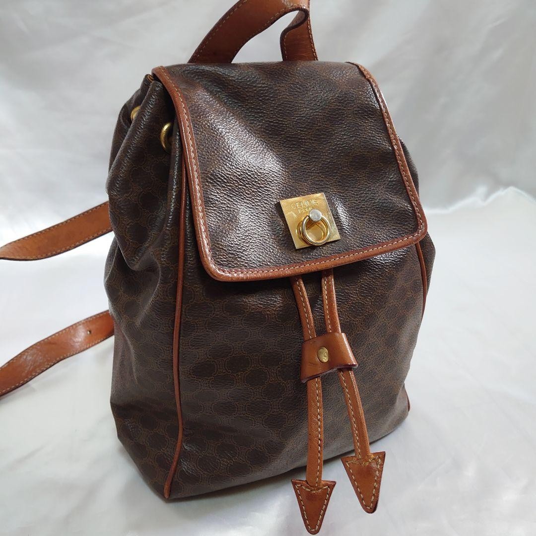 CELINE Vintage Macadam Pattern Mini Backpack Back… - image 2