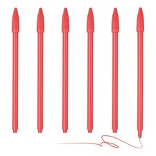 6Pcs Colored Gel Ink Pens, 0.5mm Red Gel Ink Ballpoint Pens, Red