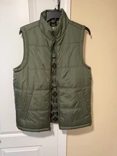 Weatherproof Vintage Quilted Vest Mens Medium Green Zip Up Outerwear Outdoor