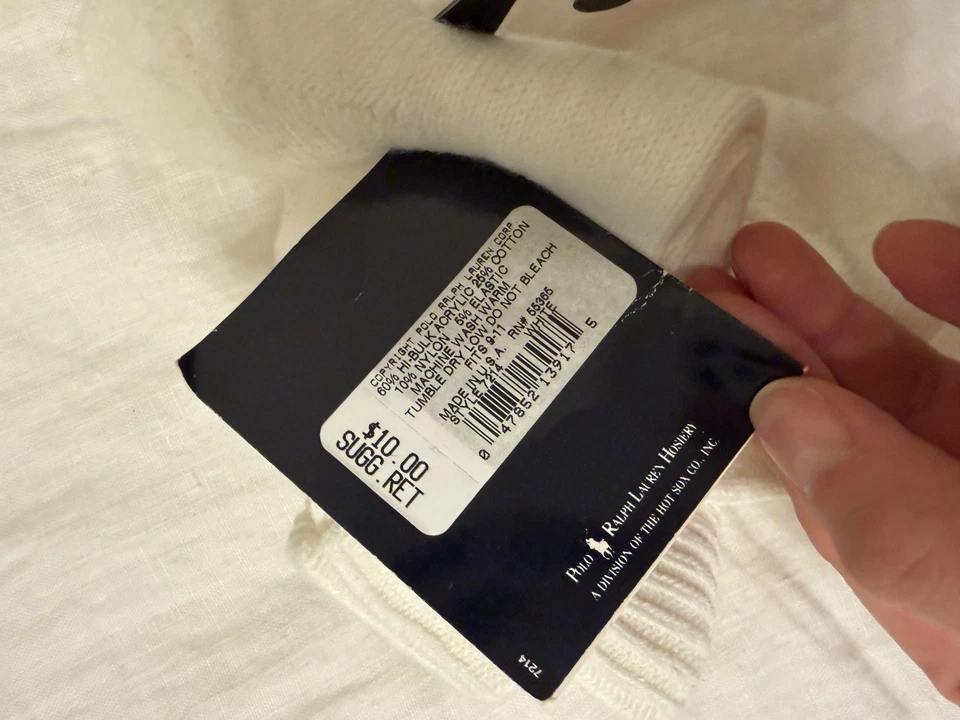 Meias polo vintage Ralph Lauren 9-11 novas com etiquetas - Imagem 2 de 4