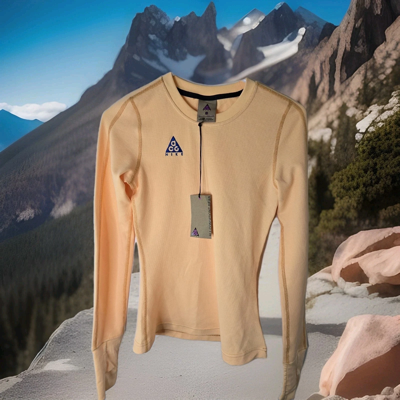 Nike ACG Dri-FIT LS Base Layer Top Womens XS Orange Thermal Shirt wool blend
Opens in a new window o