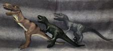 Lot Of Three Soft Rubber Dinosaurs T Rex Parasaurolophus