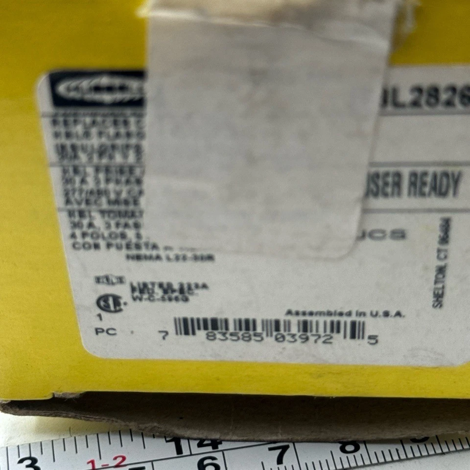 Hubbell HBL2826 L22-30R 30A 277/480V 3 Phase Flanged Locking Receptacle - Image 3 of 4