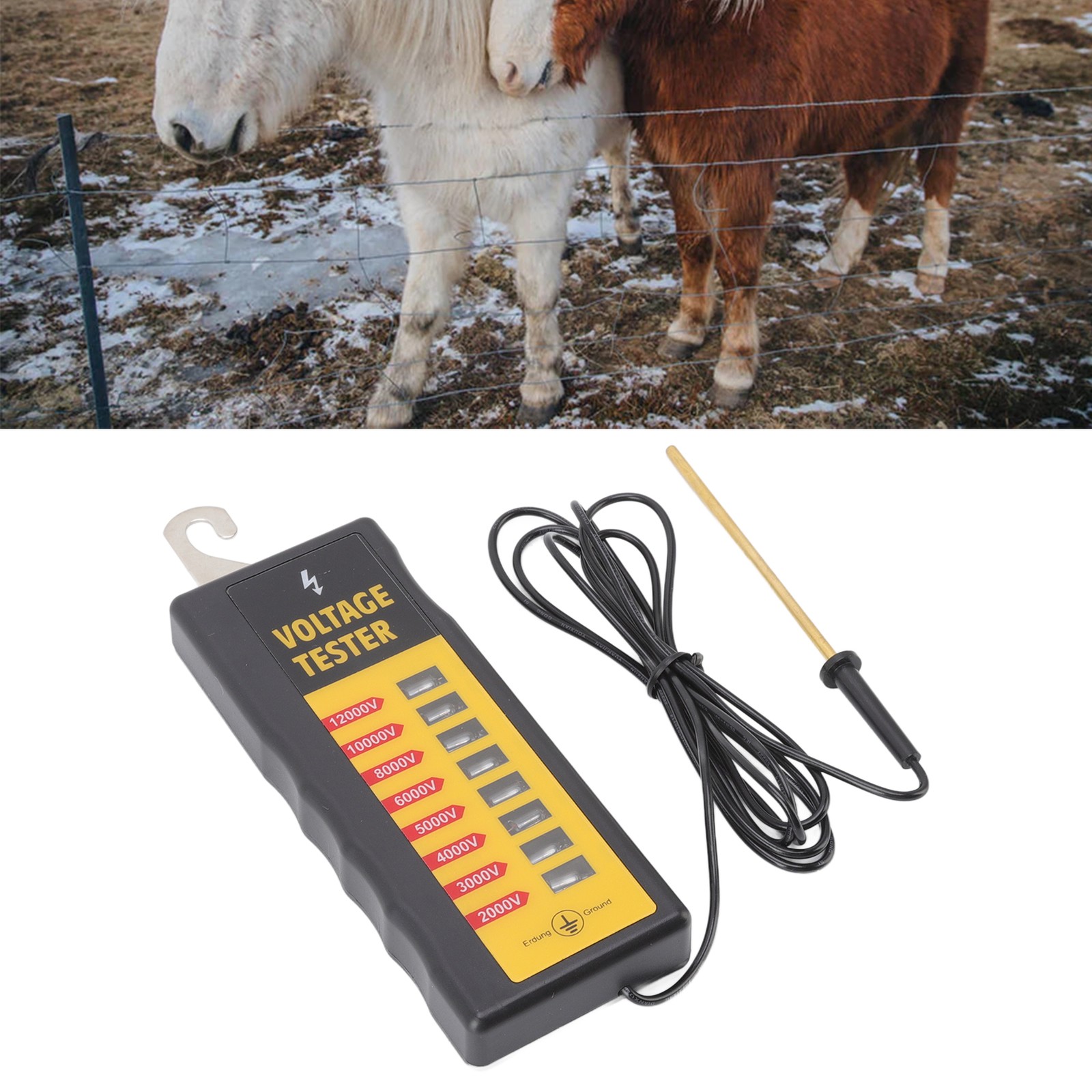 Electric Fence Voltage Tester Fault Finder 2000-12000V Farming Equipment