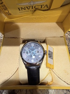Invicta 2340-Series Grey Dial Leather Strap Men s Watch