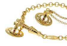 Vivienne Westwood NEW PETITE Orb Necklace & Bracelet Set, Brass, Women's, 630200
