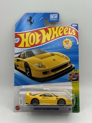 Hot Wheels Exotics Ferrari F40 Competizione (Yellow) - 1:64 Diecast Car
