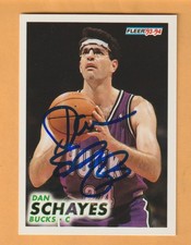 Dan Schayes Milwaukee Bucks AUTO Signed 1993-94 Fleer Syracuse Orange