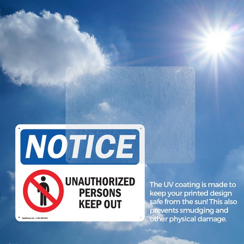 (2 Pack) Unauthorized Persons Keep Out OSHA Notice Sign Decal Metal Plastic - 第 7/23 張圖片