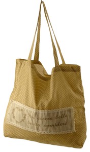 Dettagli Su Disraeli Borsa Shopper In Tessuto Beige Con 2 Frasi Assortite 43x34cm
