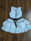 Rare Size 4 Isobella & Chloe Light Blue Brown Dress  — photo 1