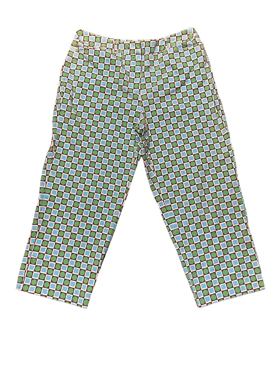 Talbots Stretch Geometric Pattern Capri Crop Ankl… - image 1