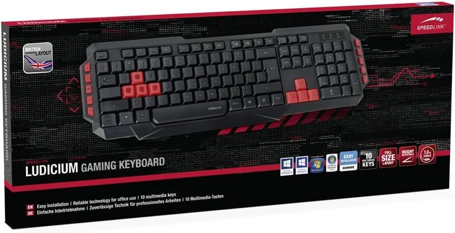 Speedlink LUDICIUM Kabelgebunden Gaming Tastatur USB Keyboard Schwarz UK Layout - Bild 4 von 4