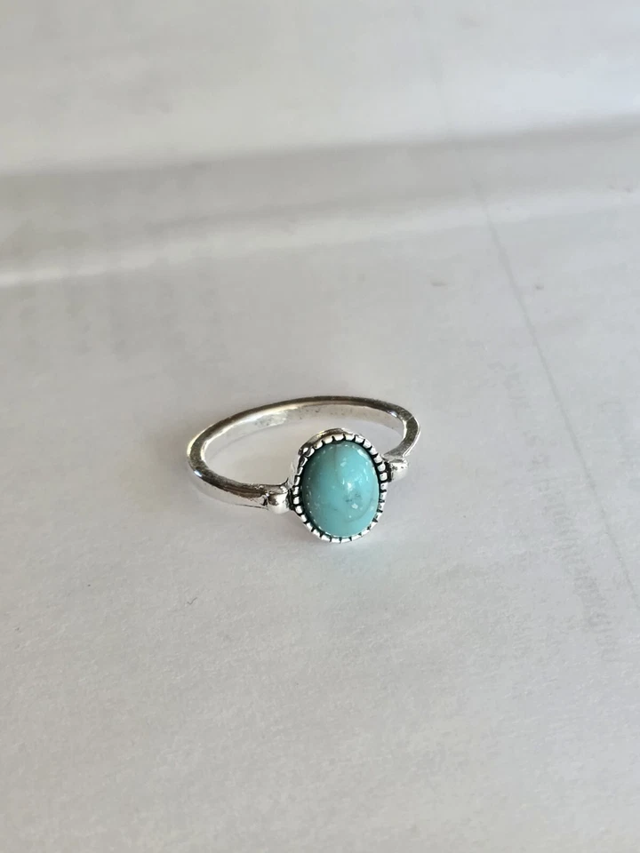 ANILLO TURQUESA TRENDETTER TITANIO FOREVER WEAR PLATA NUEVO TALLA 5 Foto 3 de 3