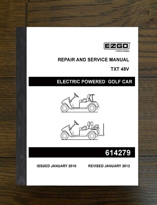 2010-2013 Electric Golf Cart Tech Service RepaiR Manual Fits EZGO Electric 279