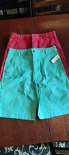 NEW 2 pair Old Navy Boys Straight Shorts Size 16 Flex, red and aqua