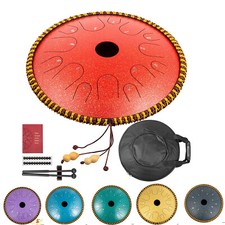 Steel Tongue Drum 14 Inch 14Note Steel Hand Drum with Bag Music Book Drumsticks