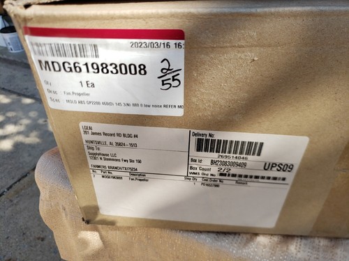 New MDG 61983008 LG HVAC BLACK PROPELLER FAN - MDG61983008 REPLACES 5401039401 - Picture 2 of 6