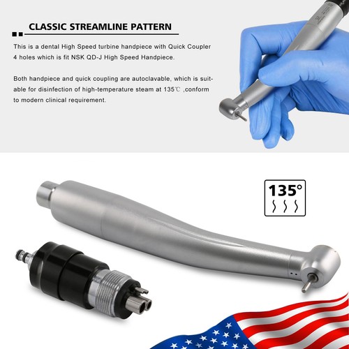 USA 10 NSK Style Dental High Speed Push Handpiece Turbine quick Coupler 4Hole - Picture 24 of 24