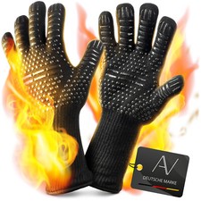 Avana Grill Gloves Heat Resistant 800°C BBQ Gloves Oven Gloves Black