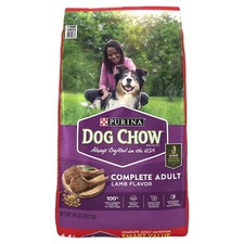 High Protein Real Lamb Flavor Adult Dry Dog Food Kibble Digestible 44 Lb Bag New 0.81 per pound