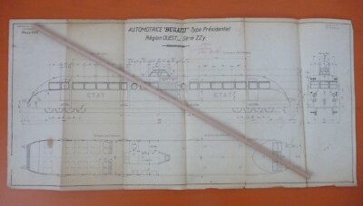 Bugatti President ZZy Plan Triebwagen Nr. 1702 Zug O Eisenbahn Maßstab 1/43