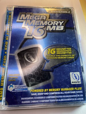 Mega Memory 16MB Memory Manager (PS 2) Case Manual & Disc MINT CONDITION