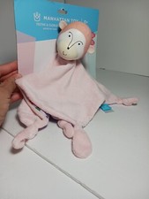 Manhattan Toy Teethe  Cuddle Mono Monkey Pink Blankie Lovey
