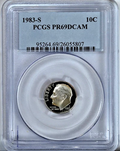 1983-S Roosevelt Dime PCGS Graded Coin PR69 DCAM #95264